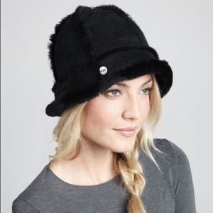 UGH Black Shearling Bucket Hat